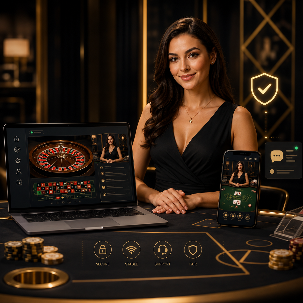 Online-Casino-Lobby mit Live Casino Spielen